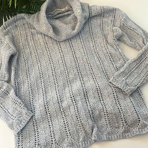 Soft Surroundings powder blue cowl neck sweater size medium
